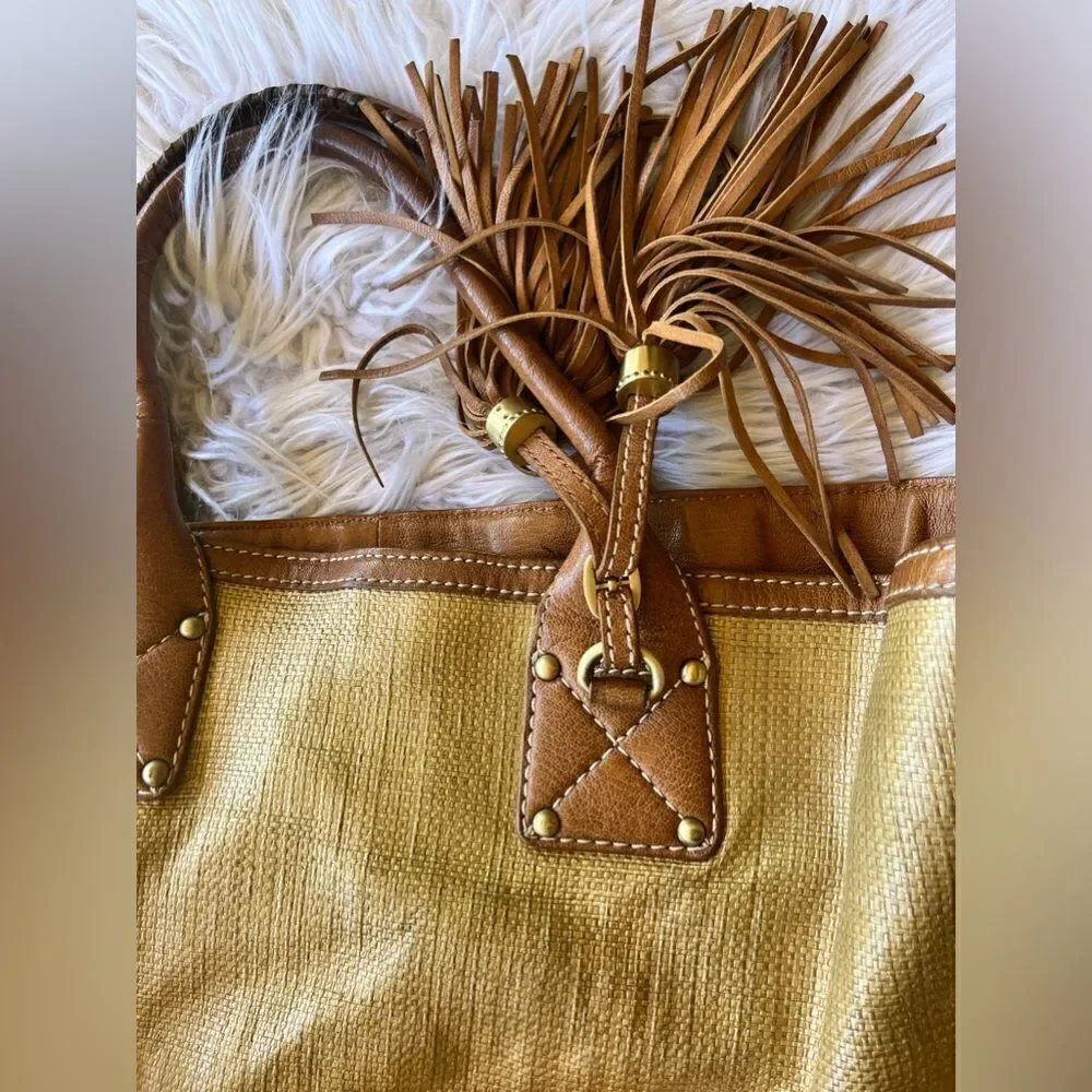 Beige Straw Weave⚜️ Large Handbag Tote⚜️